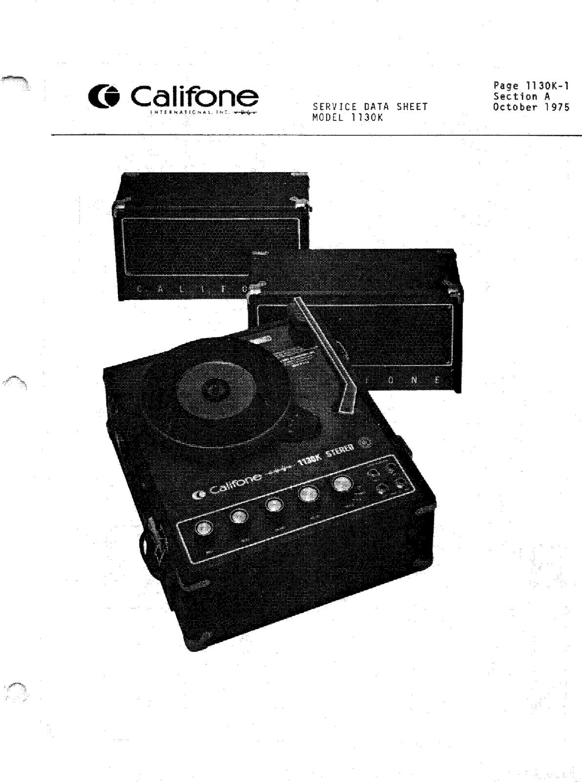 Califone 1130K Schematic - ManualMachine.com