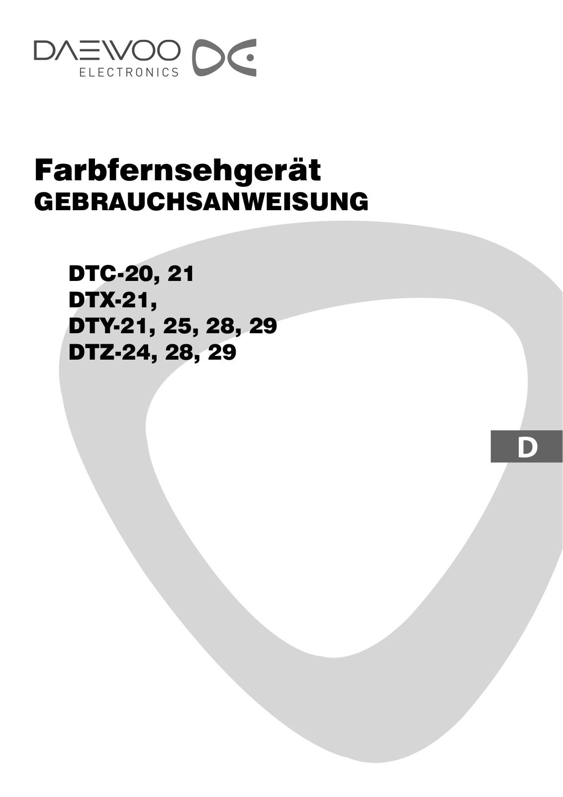 Daewoo DTC-20, DTC-21, DTX-21, DTY-21, DTY-25 User Manual