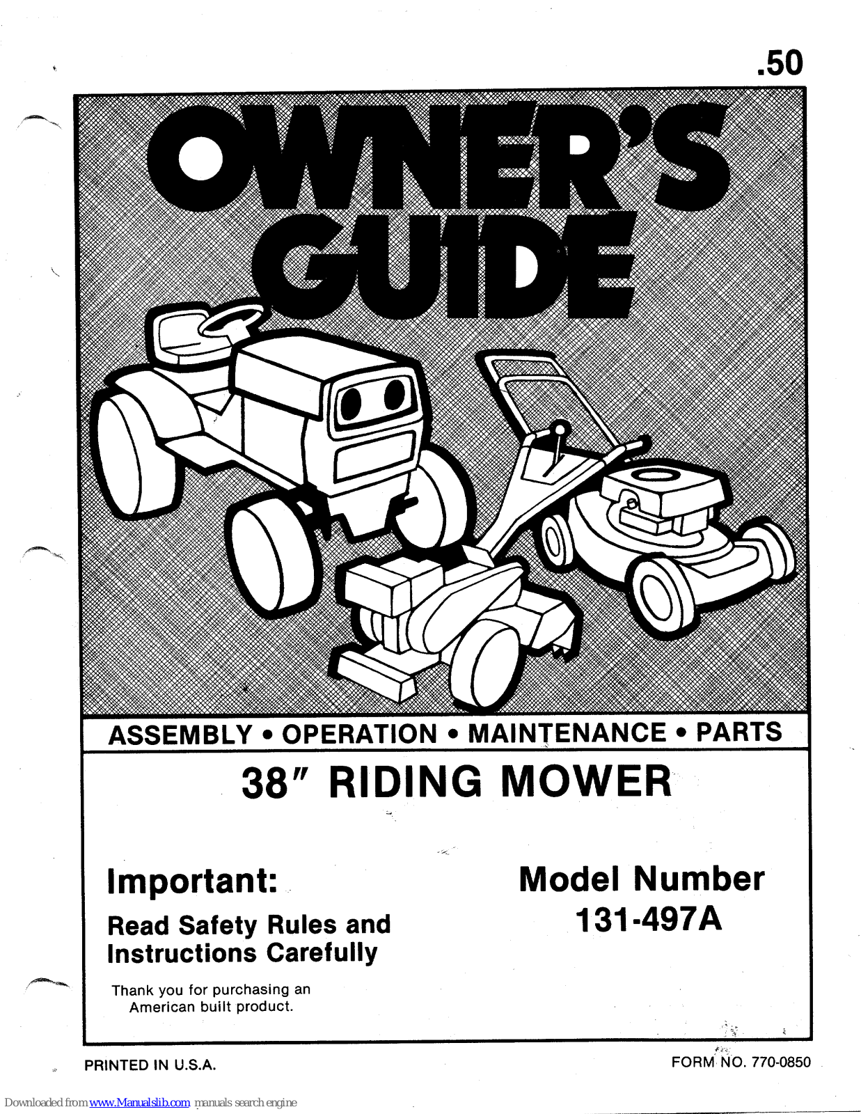 MTD 131-497A Owner's Manual