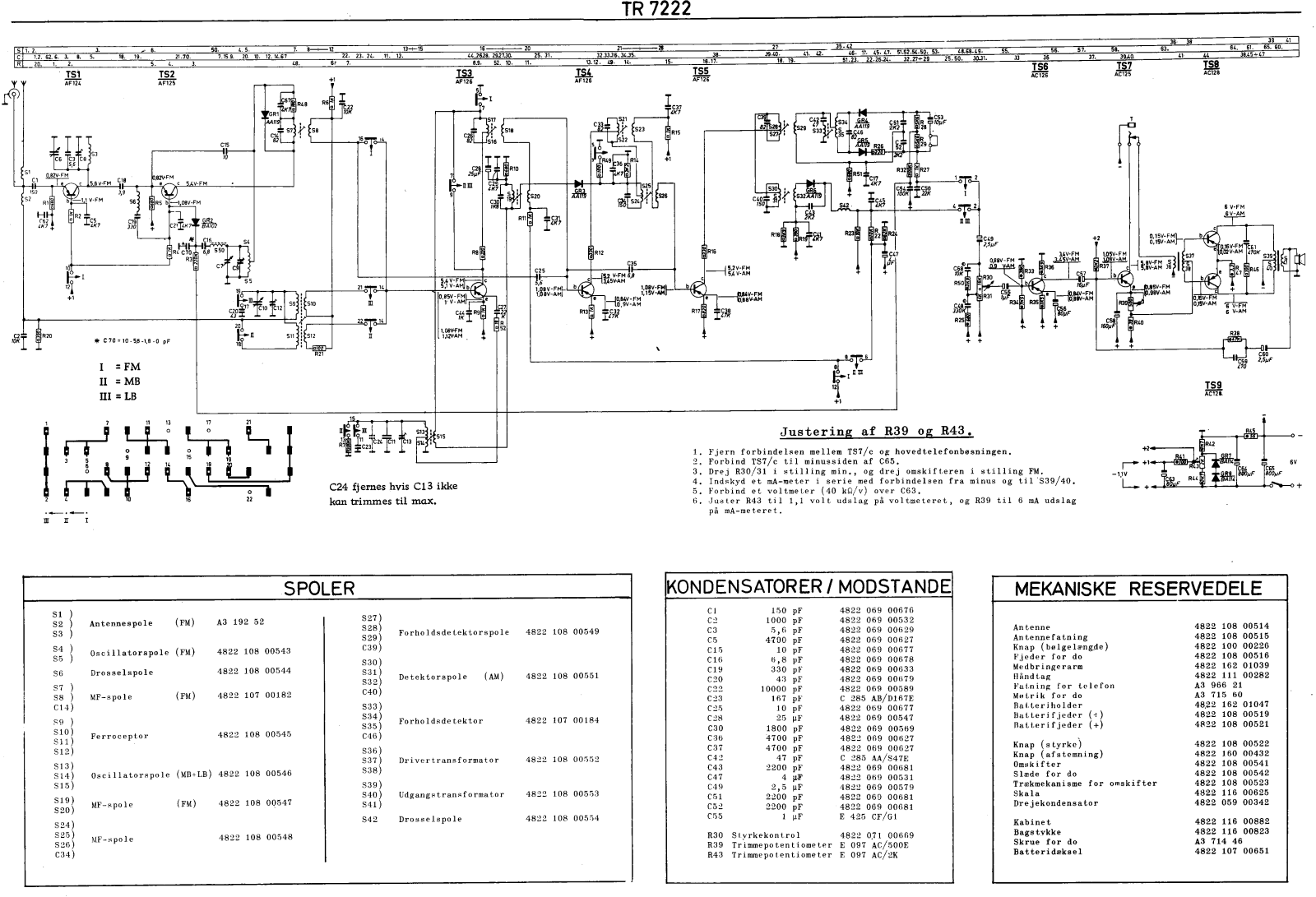 Aristona TR7222, TR722 Schematic