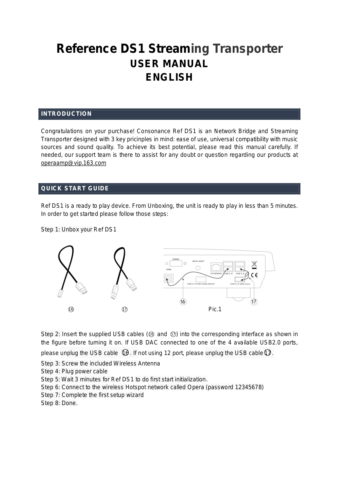 Consonance Reference DS1 User Manual