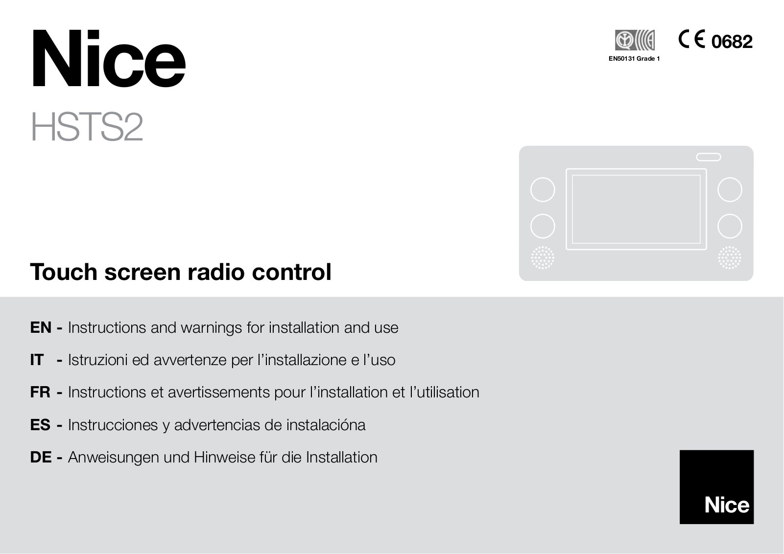Nice HSTS2 Instructions And Warnings For Installation And Use