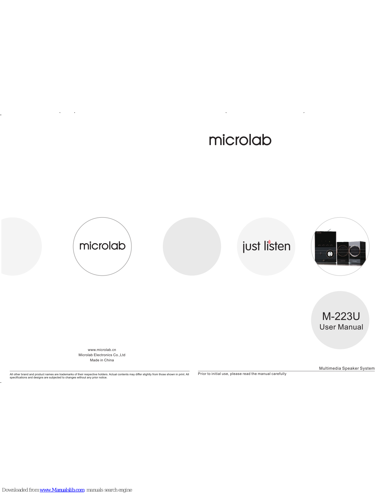 Microlab M-223U User Manual