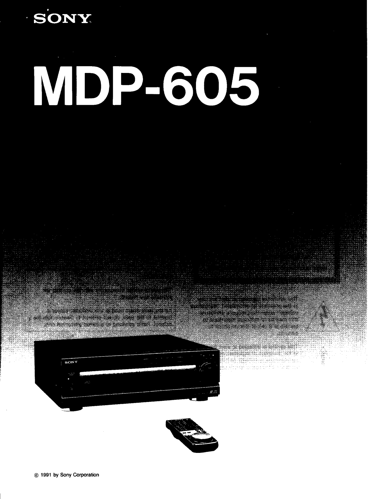 Sony MDP-605 User Manual