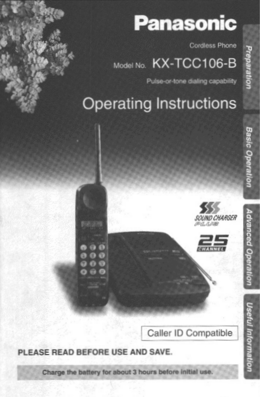 Panasonic KX-TCC106B User Manual