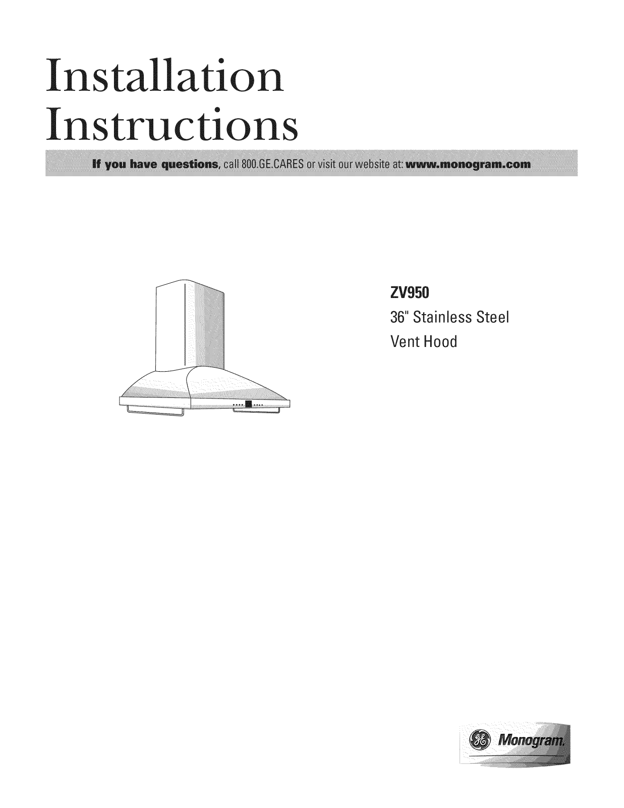 GE ZV950SD1SS, ZV950SD2SS, ZV950SD3SS Installation Guide - ManualMachine.com