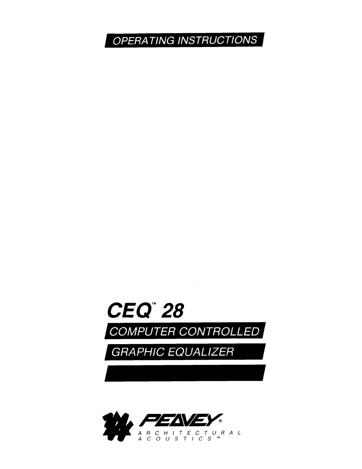 Peavey CEQ 28 User Manual