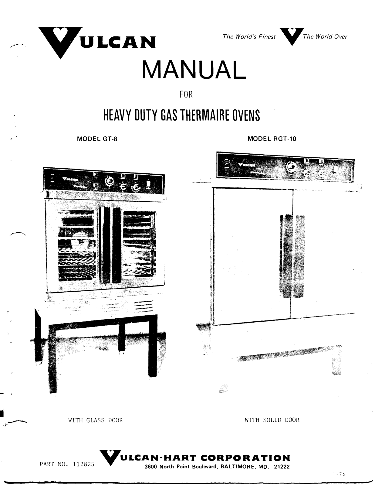 Vulcan GT-8 Installation Manual