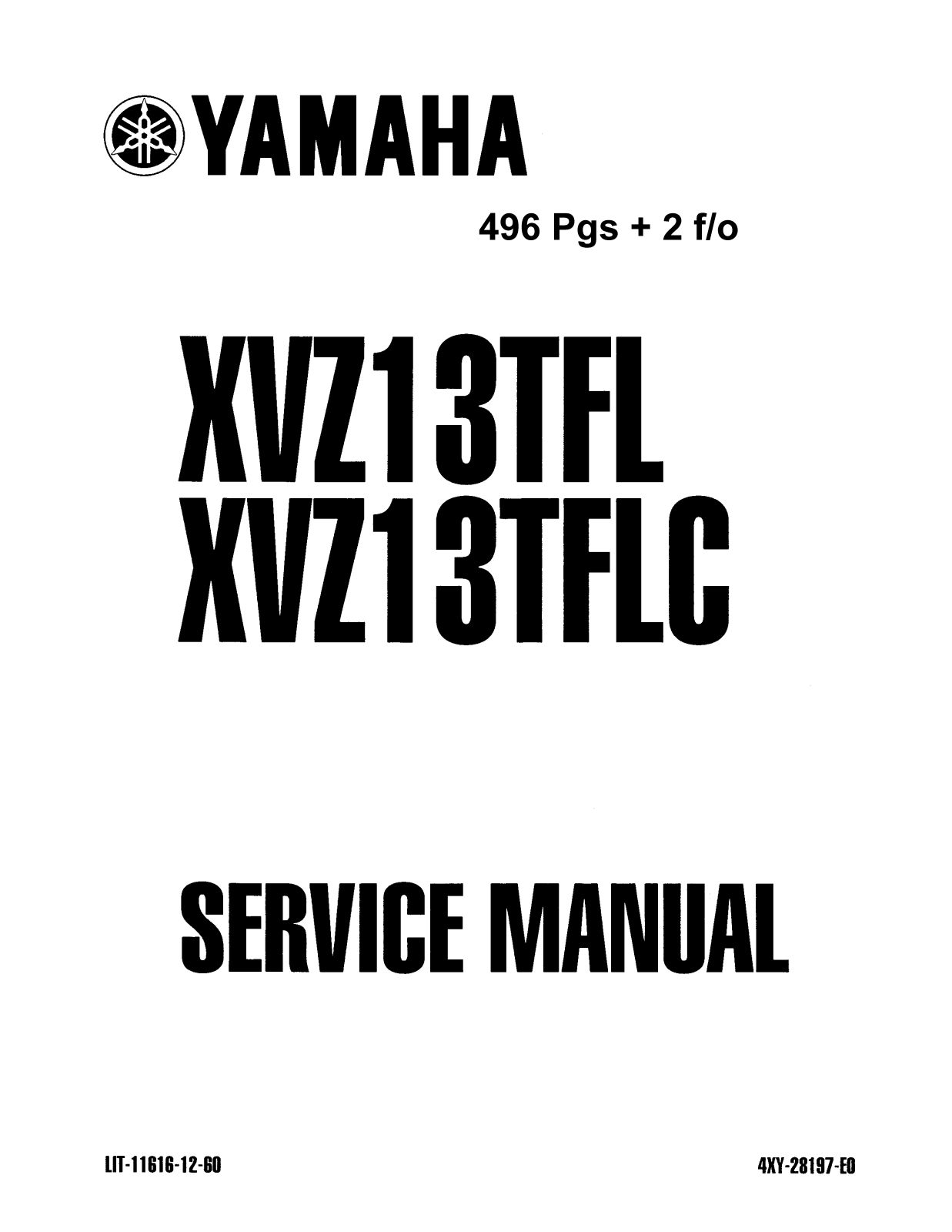 YAMAHA XVZ13TFL, XVZ13TFLC 1998 SERVICE MANUALS