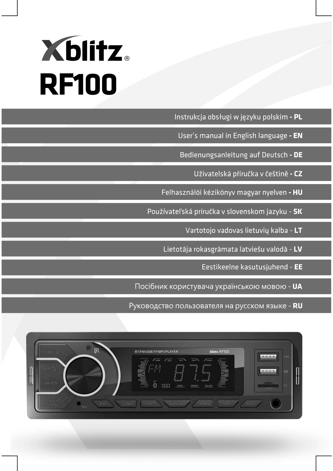 XBLITZ RF100 User guide - ManualMachine.com