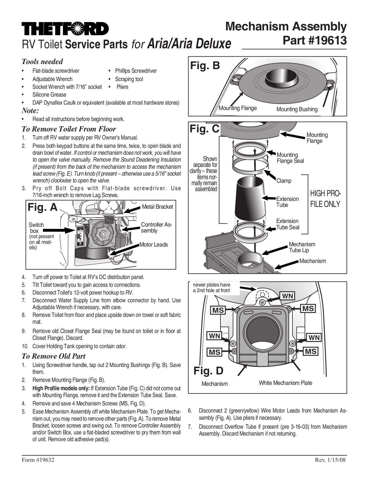 Thetford 19613 User Manual