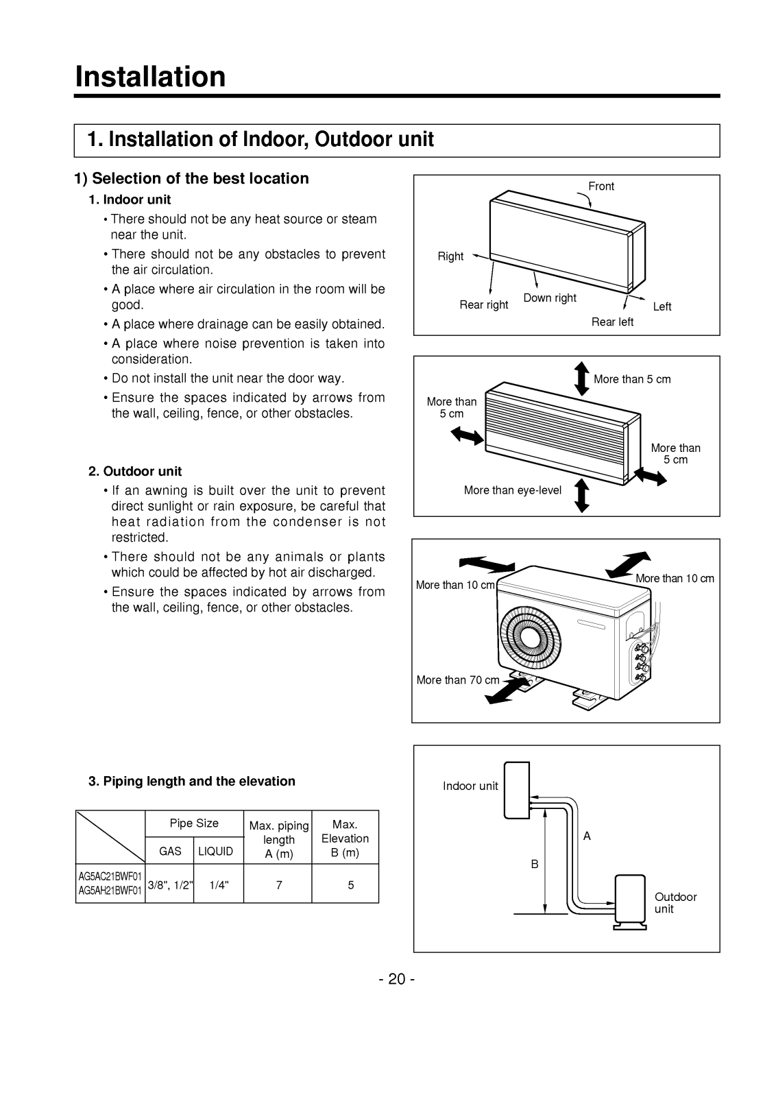 Lg Ag4ah12bwf01(9k), Ag5ac21bwog1 (c/o), Agac09bwf01, Agac12bwf01, Ag5ac21bwog1 (c&h) Installation Instruction