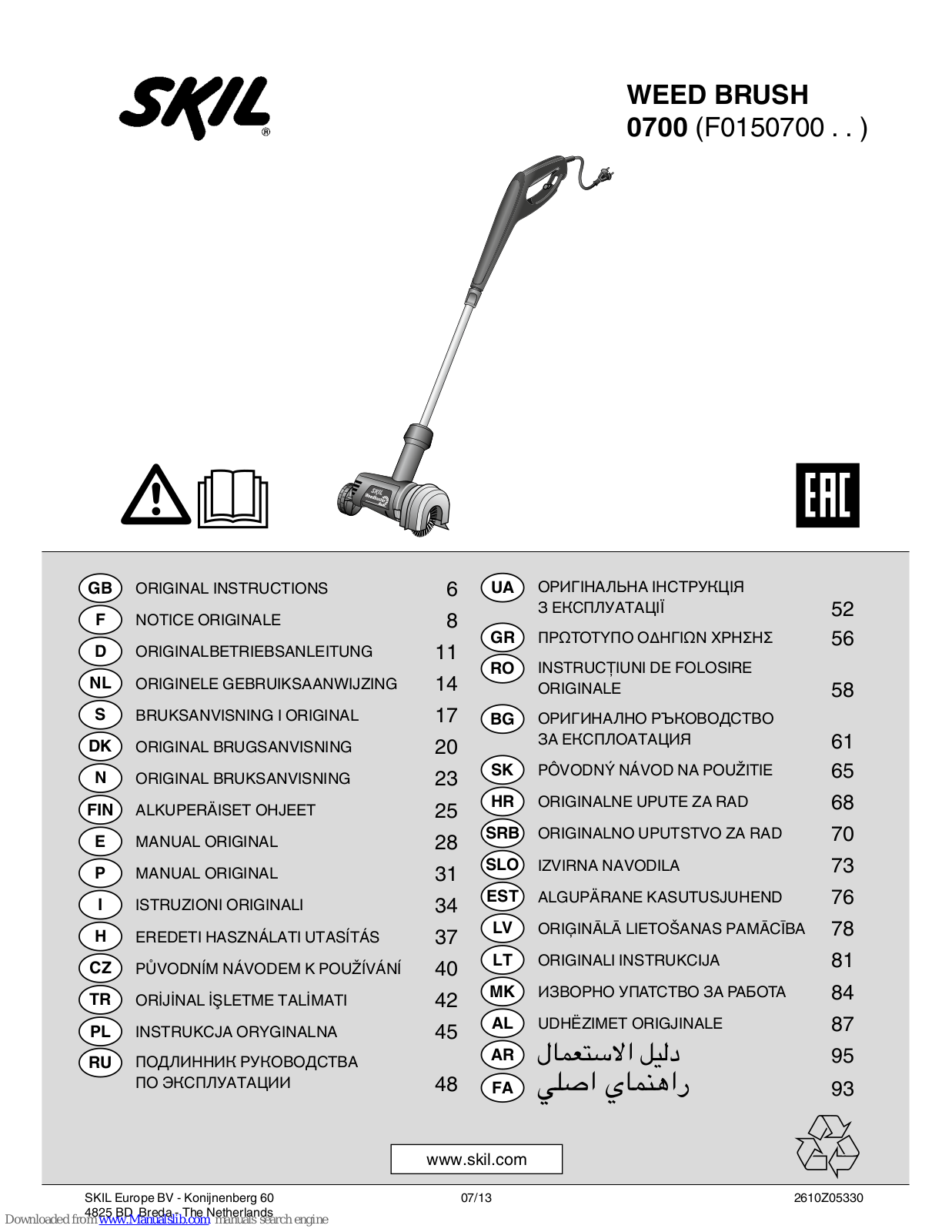 Skil 700 Original Instructions Manual