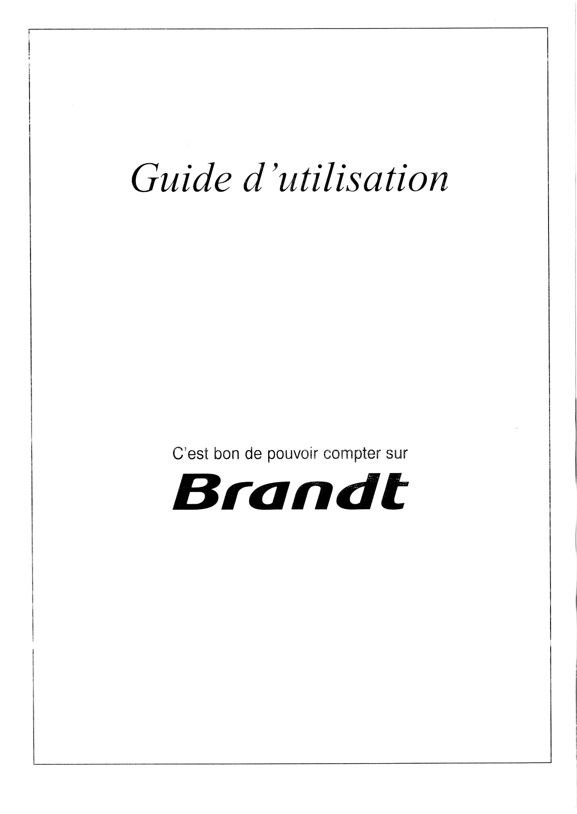 BRANDT HF588 User Manual