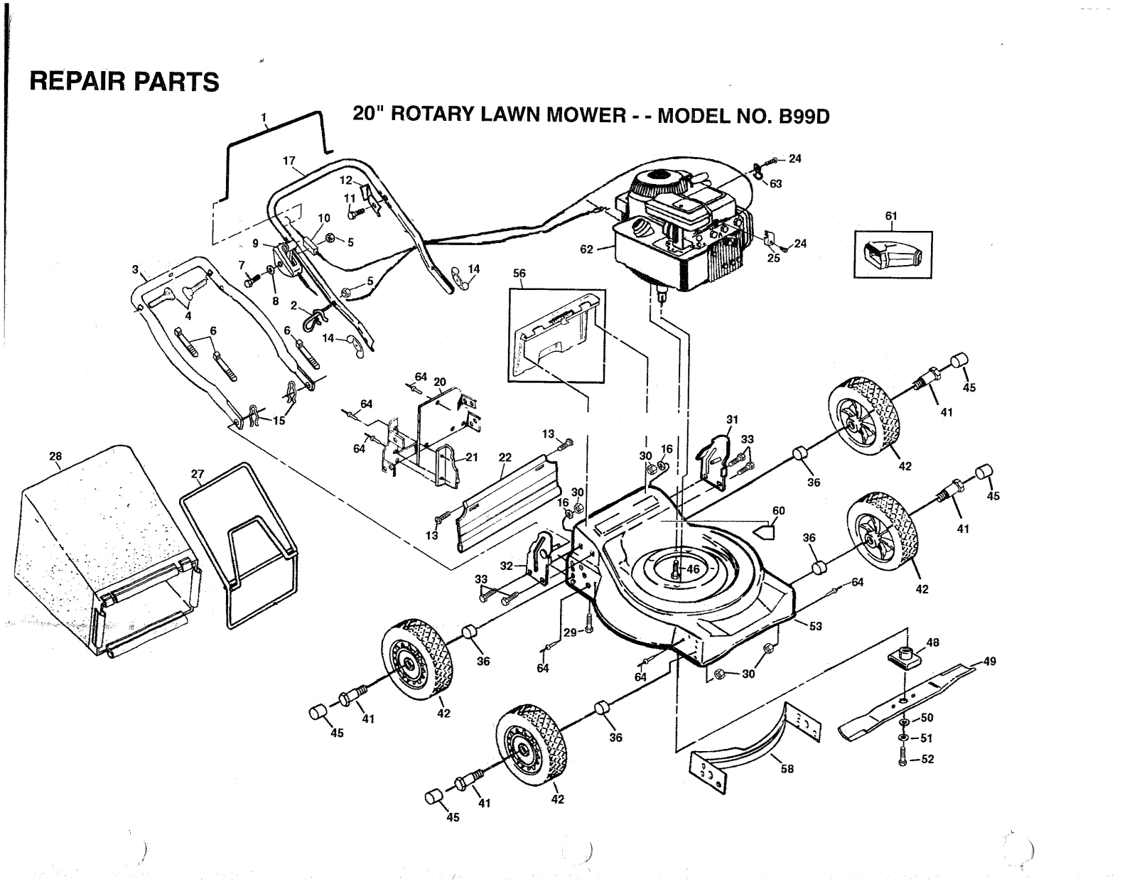 AYP B99D Parts List