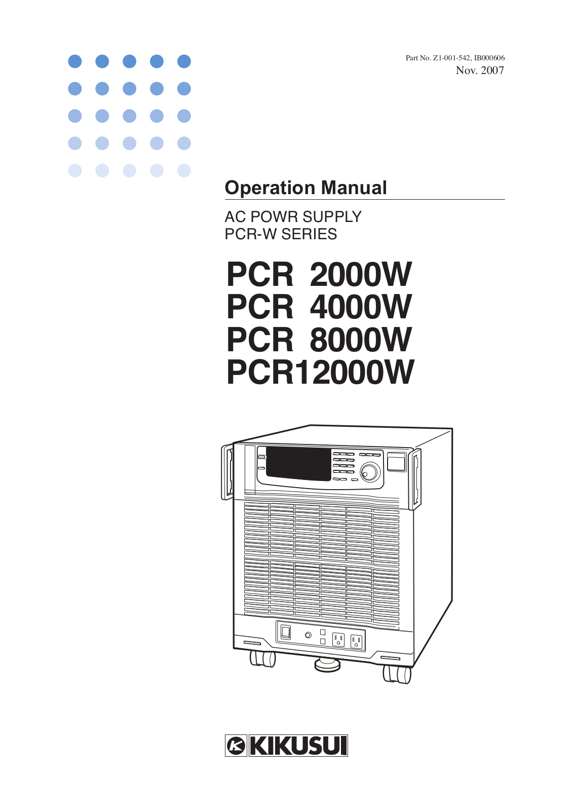 Kikusui MS512H, TS537, MS521P, MX522P, TX538 Operation Manual