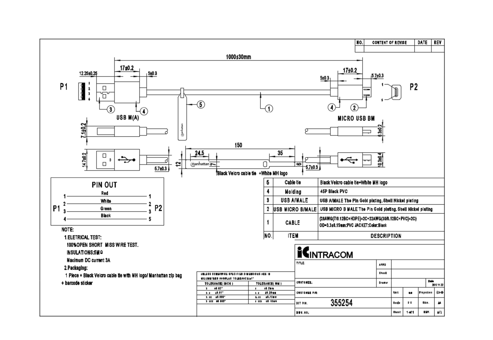 Manhattan ICOC MUSB-A-010FCB Drawing - ManualMachine.com
