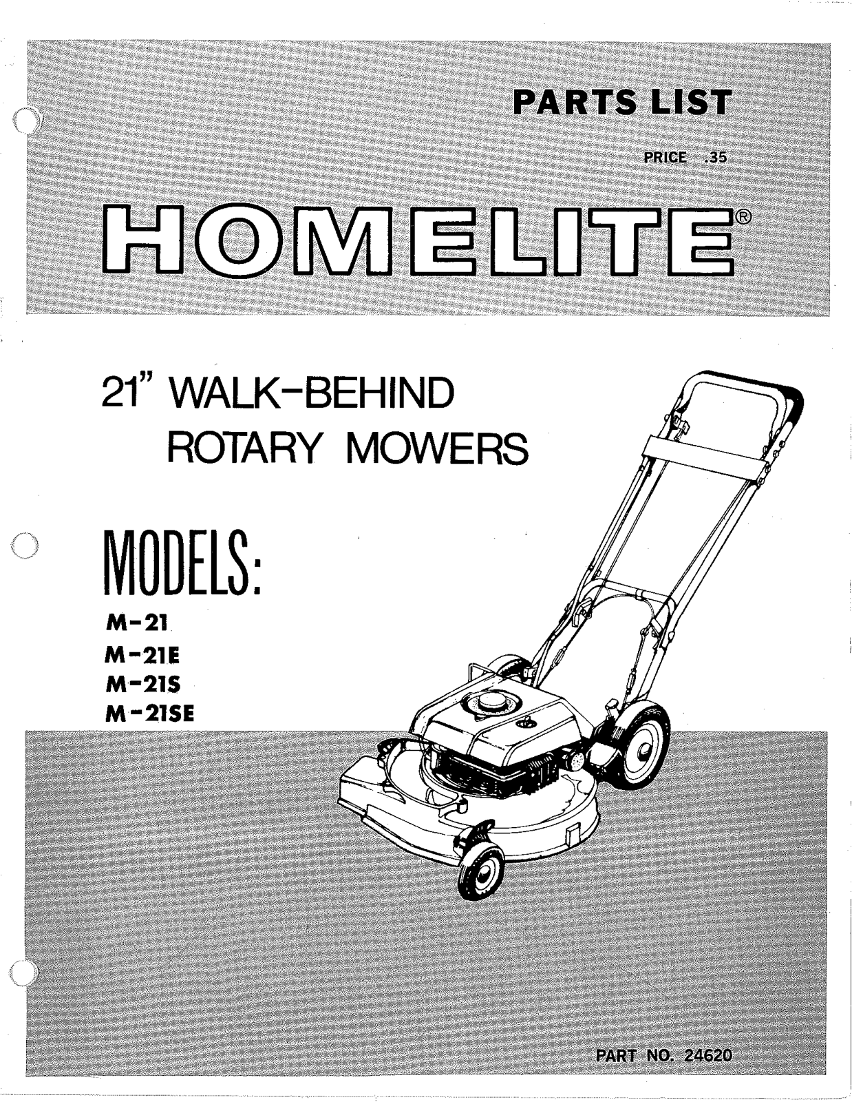 Homelite M-21SE, M-21E, M-21 User Manual