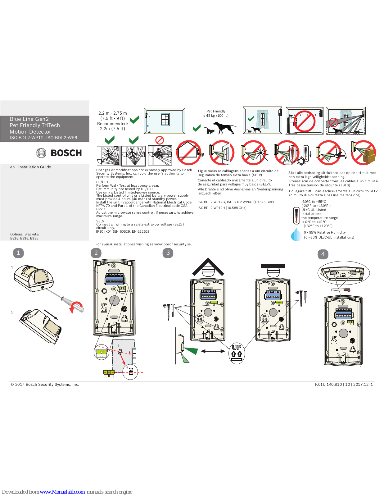 Bosch ISC-BDL2-WP6, ISC-BDL2-WP12 Installation Manual