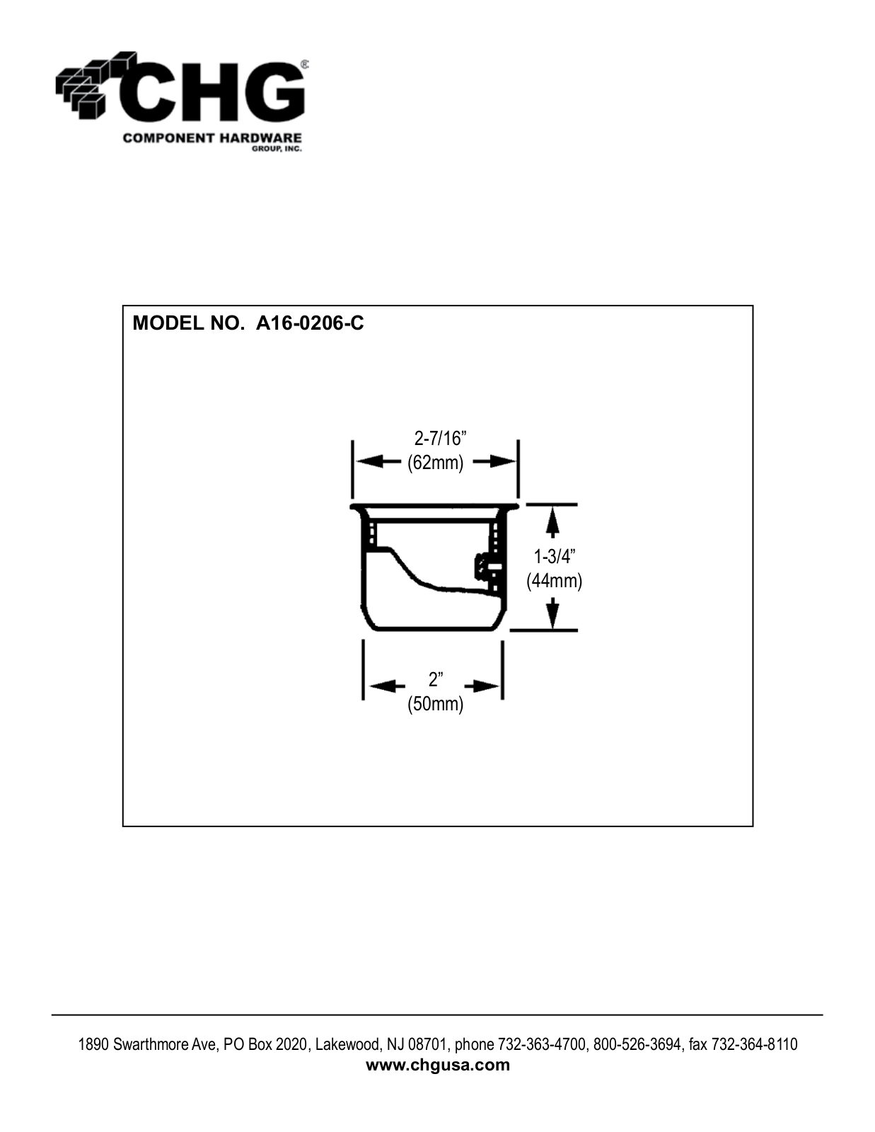 Component Hardware A16-0206-C User Manual