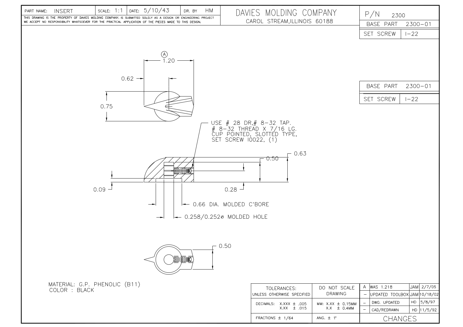 Davies Molding 2300 Reference Drawing