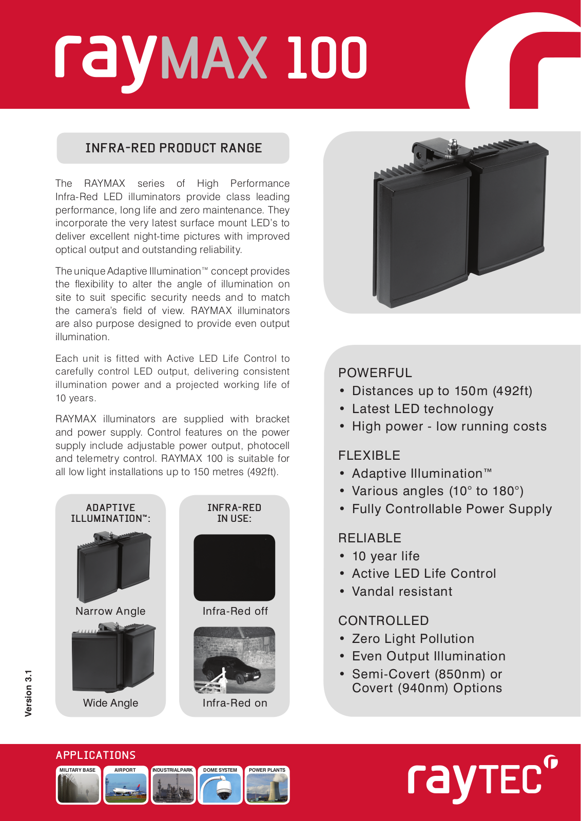 Raytec RM100-AI-30 Specsheet