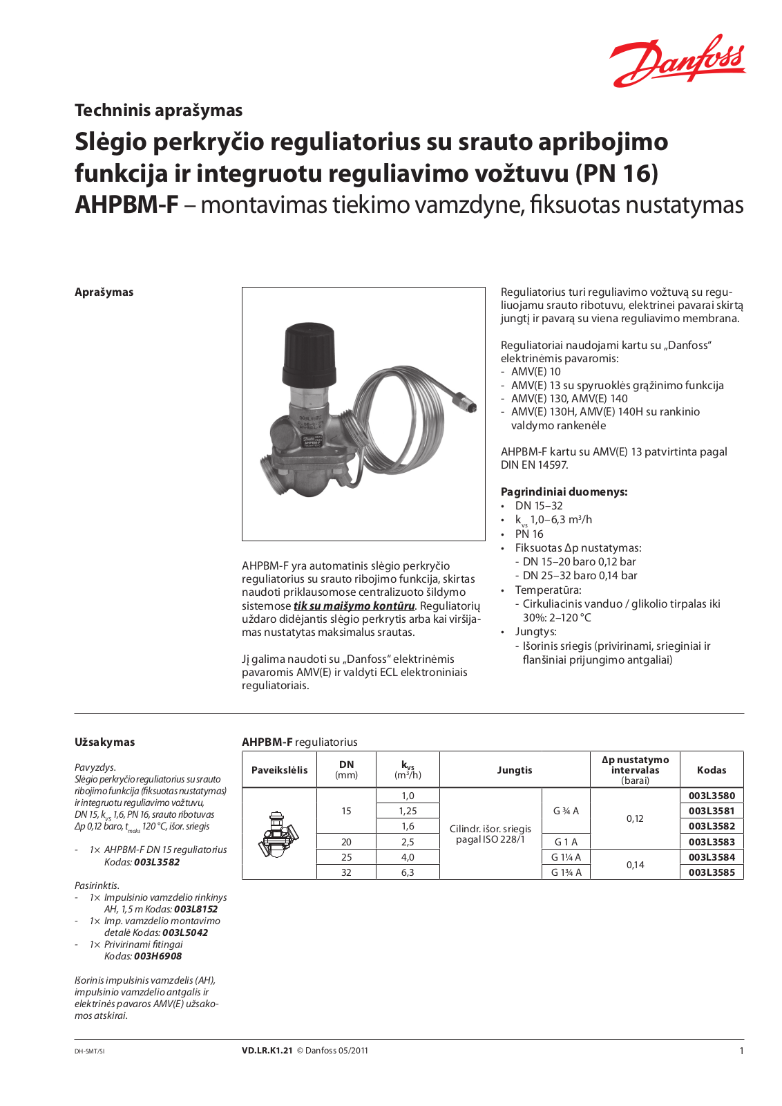 Danfoss AHPBM-F Data sheet