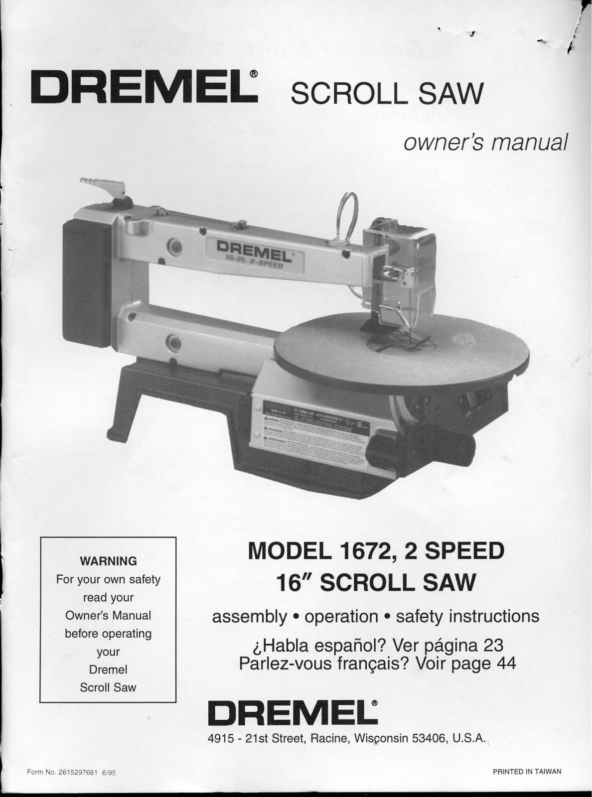 Dremel 1672 User Manual