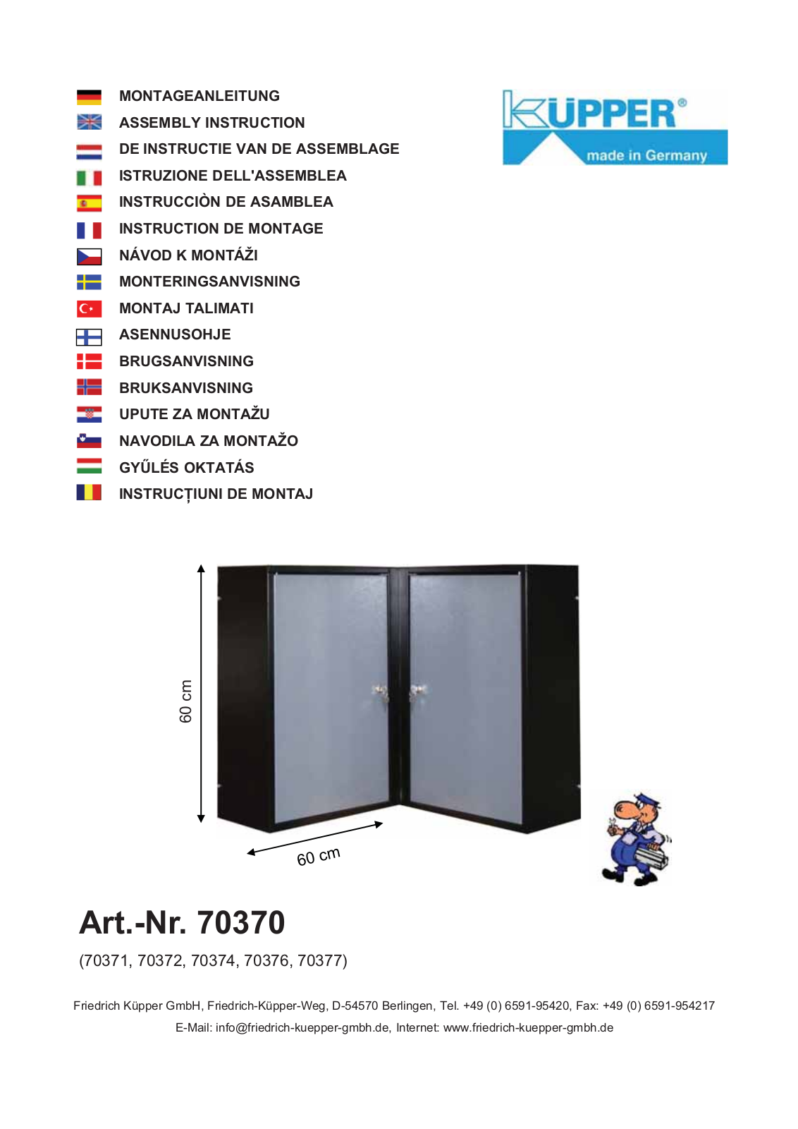 Küpper 70370, 70371, 70372, 70374, 70376 User guide