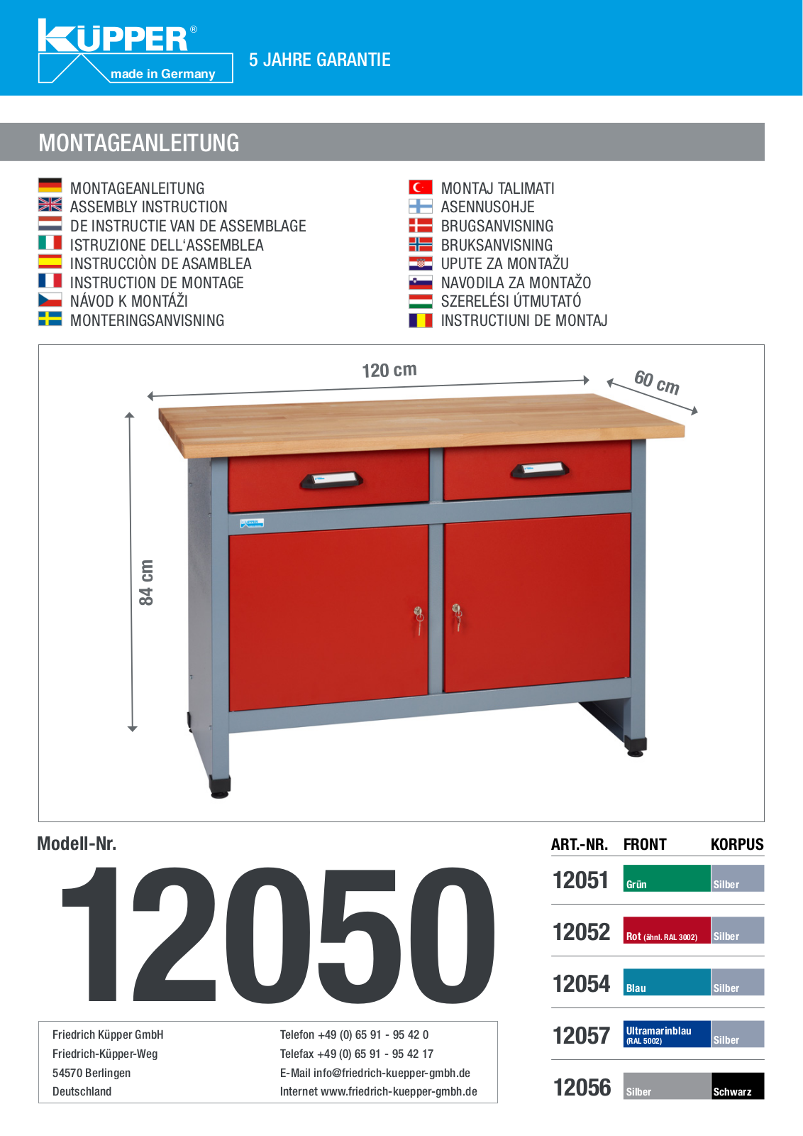 Küpper 12051, 12052, 12054, 12056, 12057 User guide