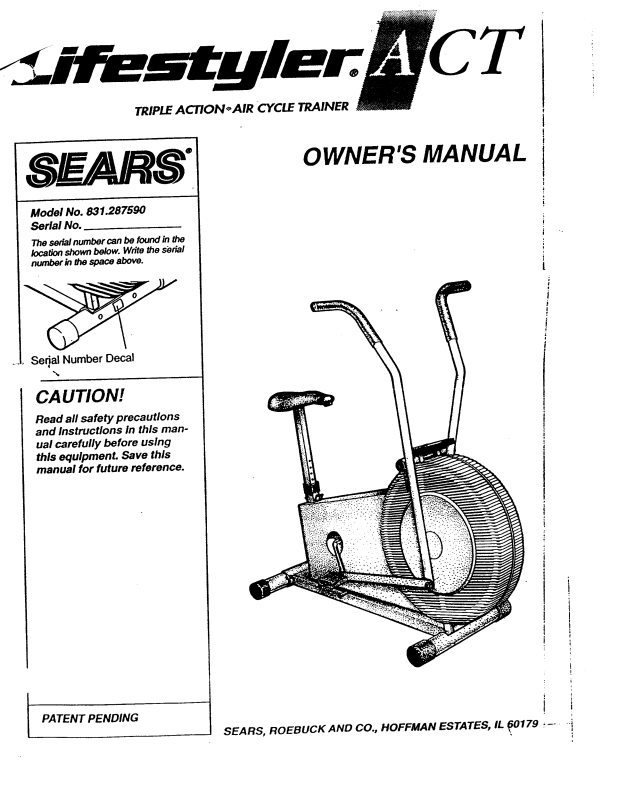 Lifestyler 831.287590 Owner's Manual