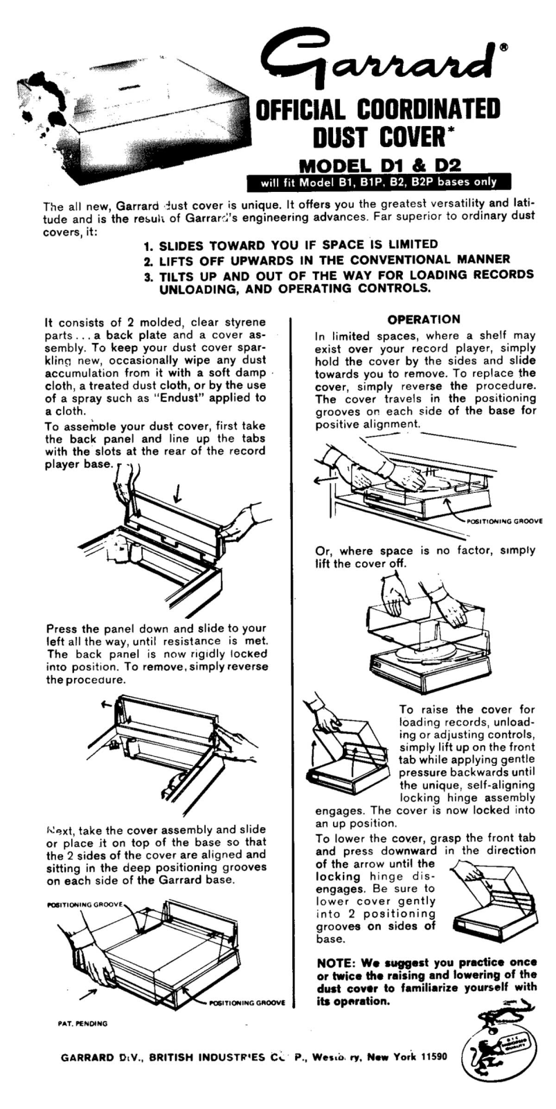 Garrard D-1 Owners manual