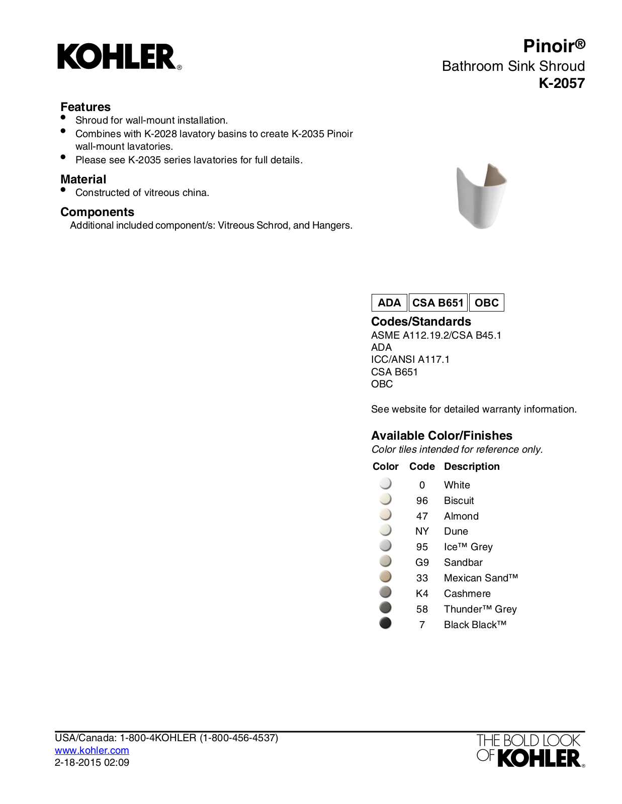 Kohler KOH1817 Specifications - ManualMachine.com
