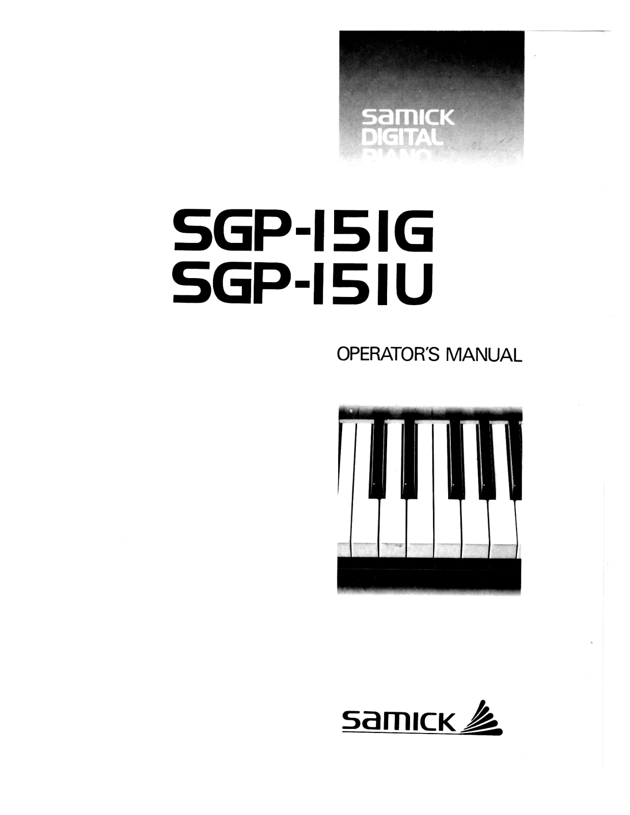 Kohler SGP-151G, SGP-151U Owner's Manual