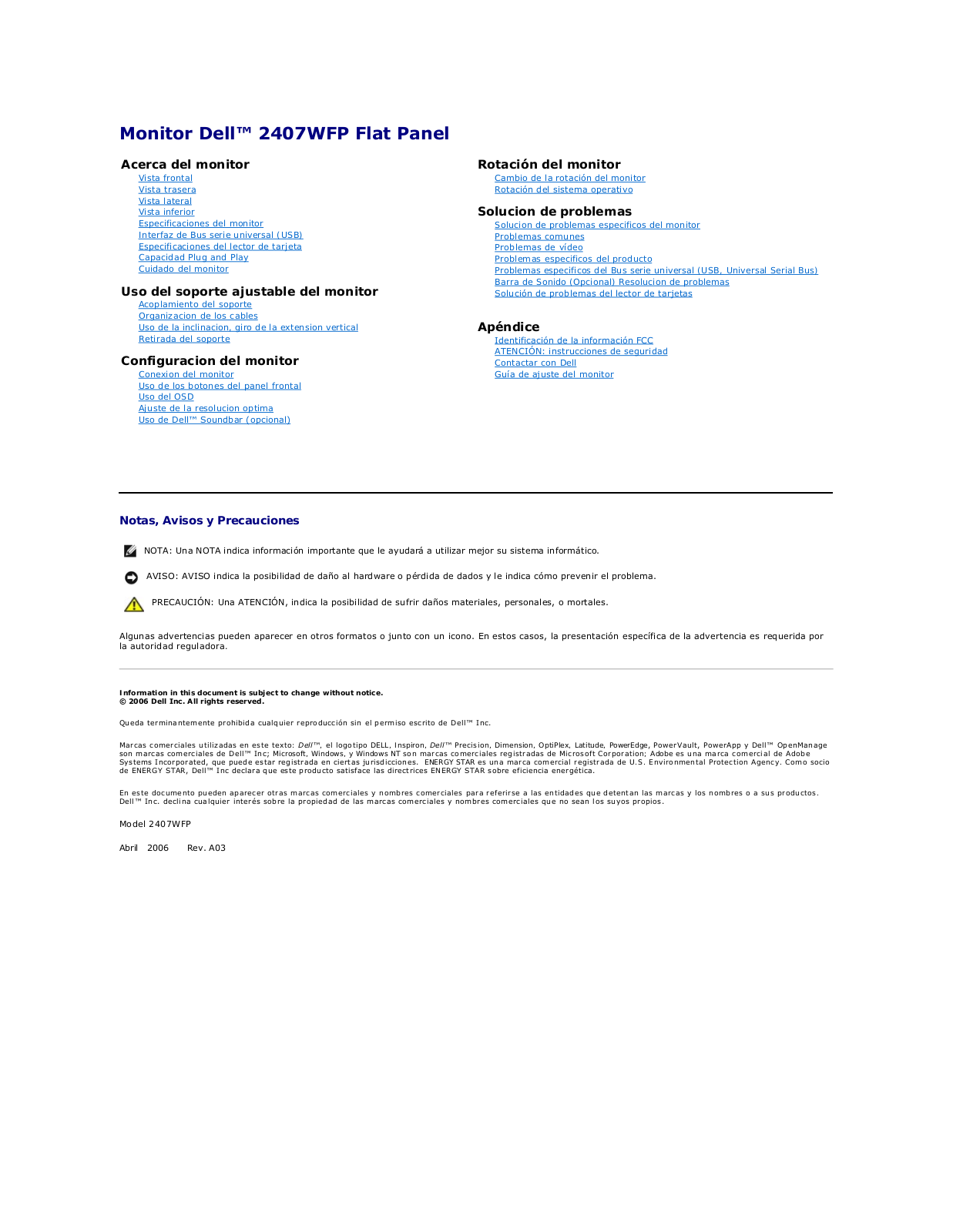 Dell 2407WFP User Manual