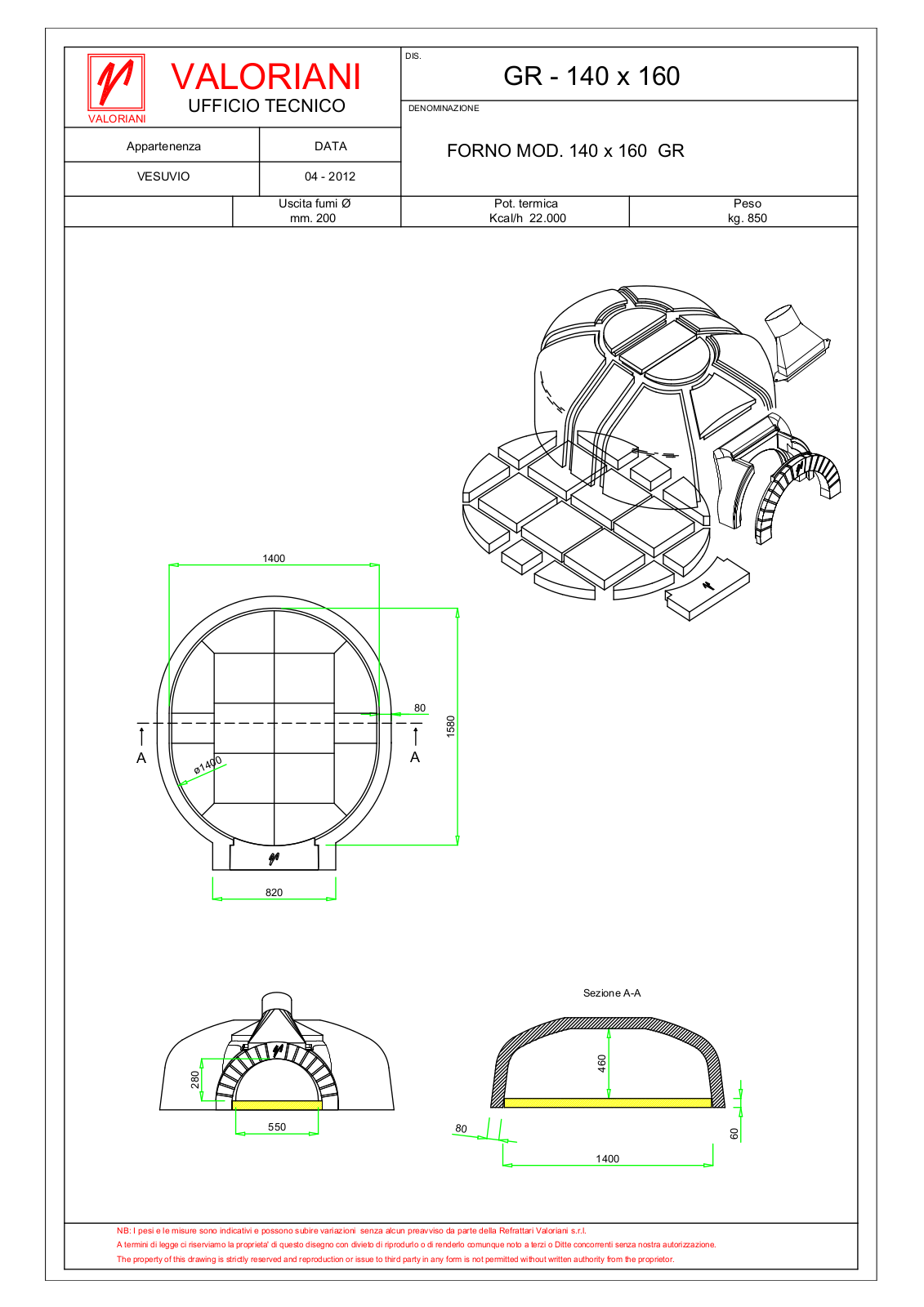 Valoriani GR - 140 x 160 Drawing