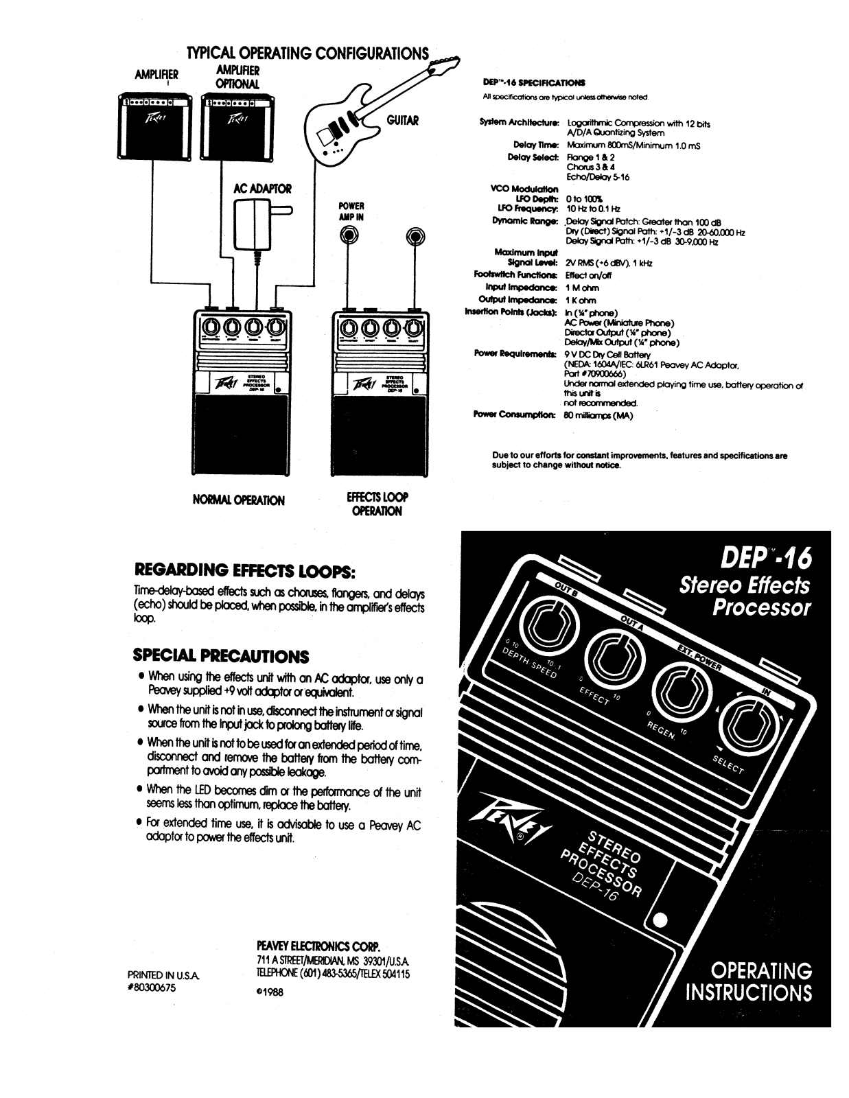 Peavey DEP-16 User Manual