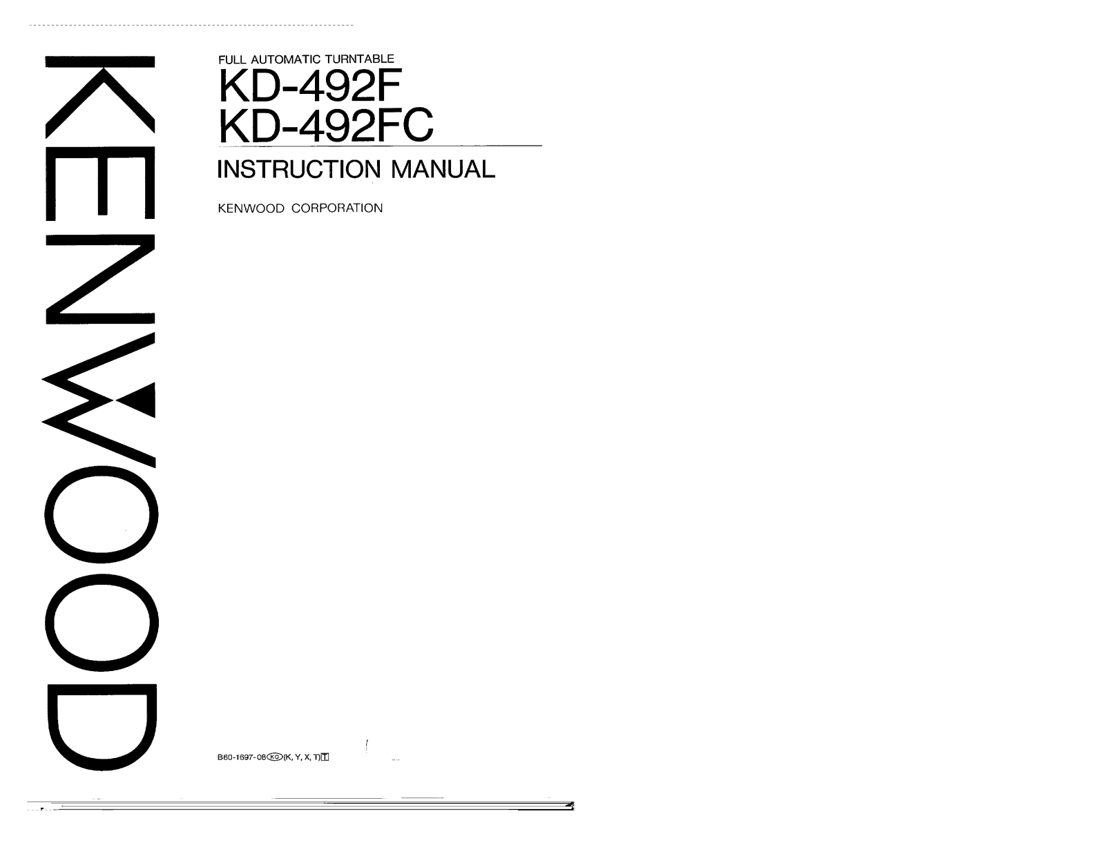 Kenwood KD-492F, KD-492FC Owner's Manual