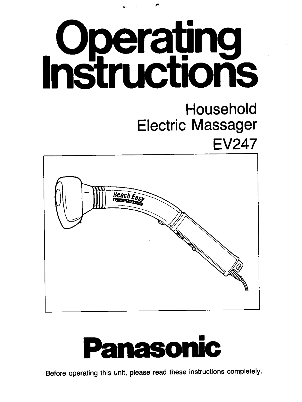 Panasonic ev-247 Operation Manual