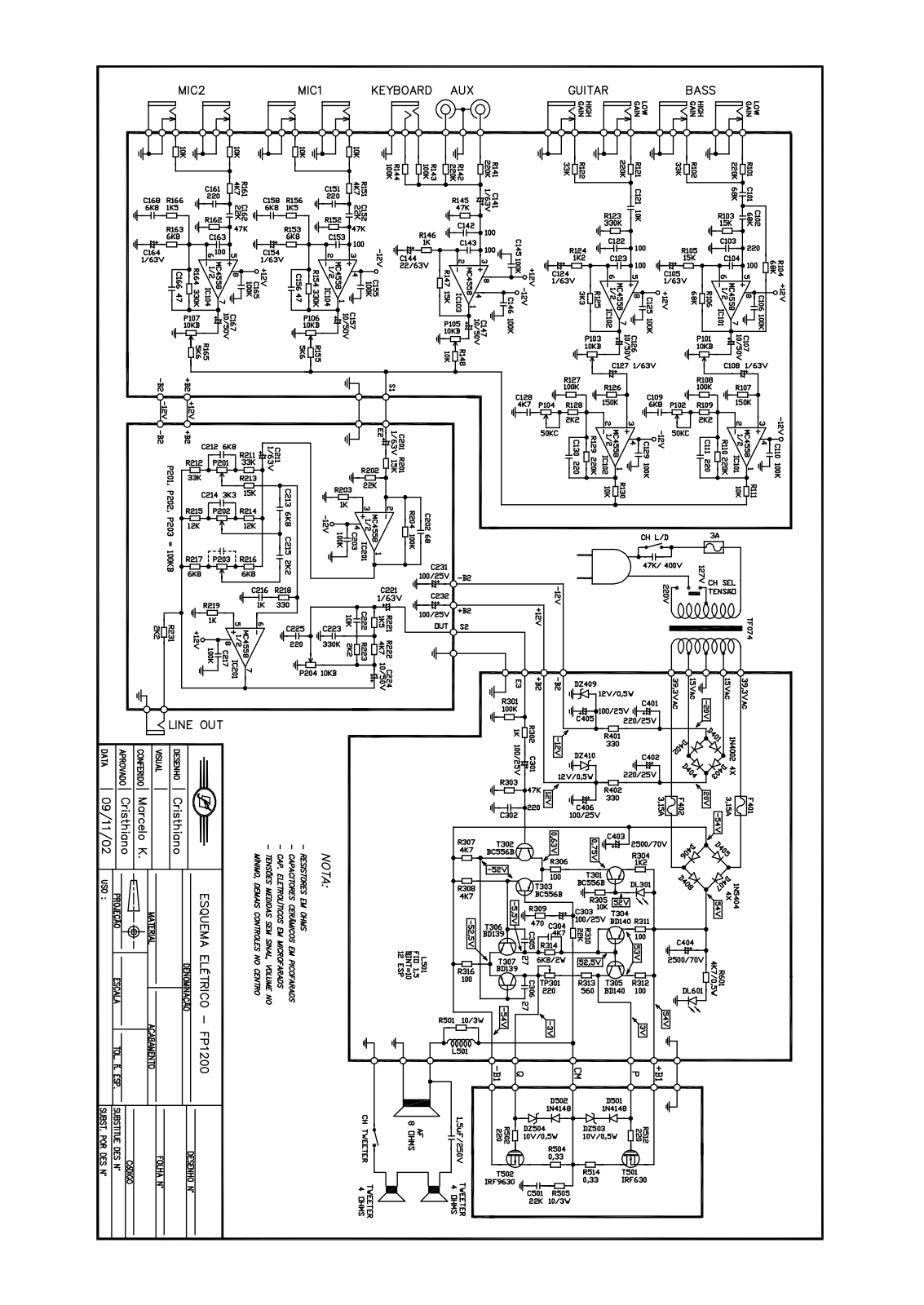 FRAHM FP 1200 Schematic