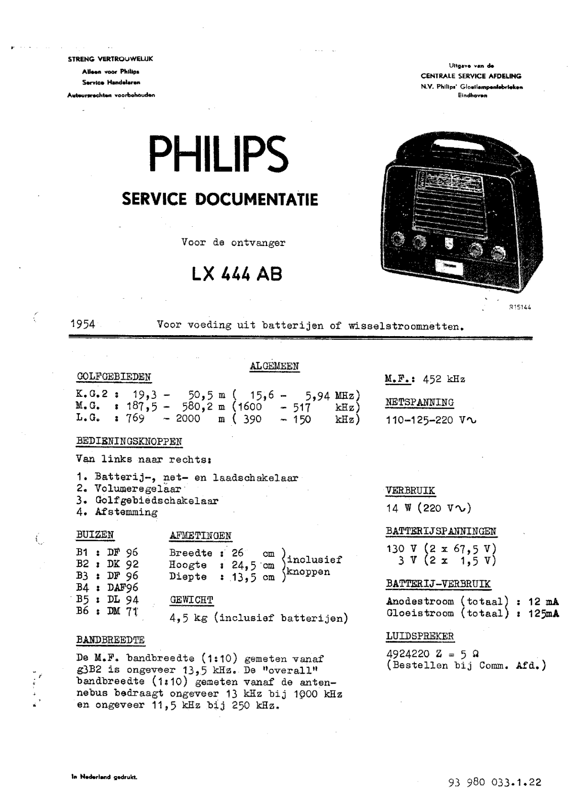 Philips LX-444-AB Service Manual