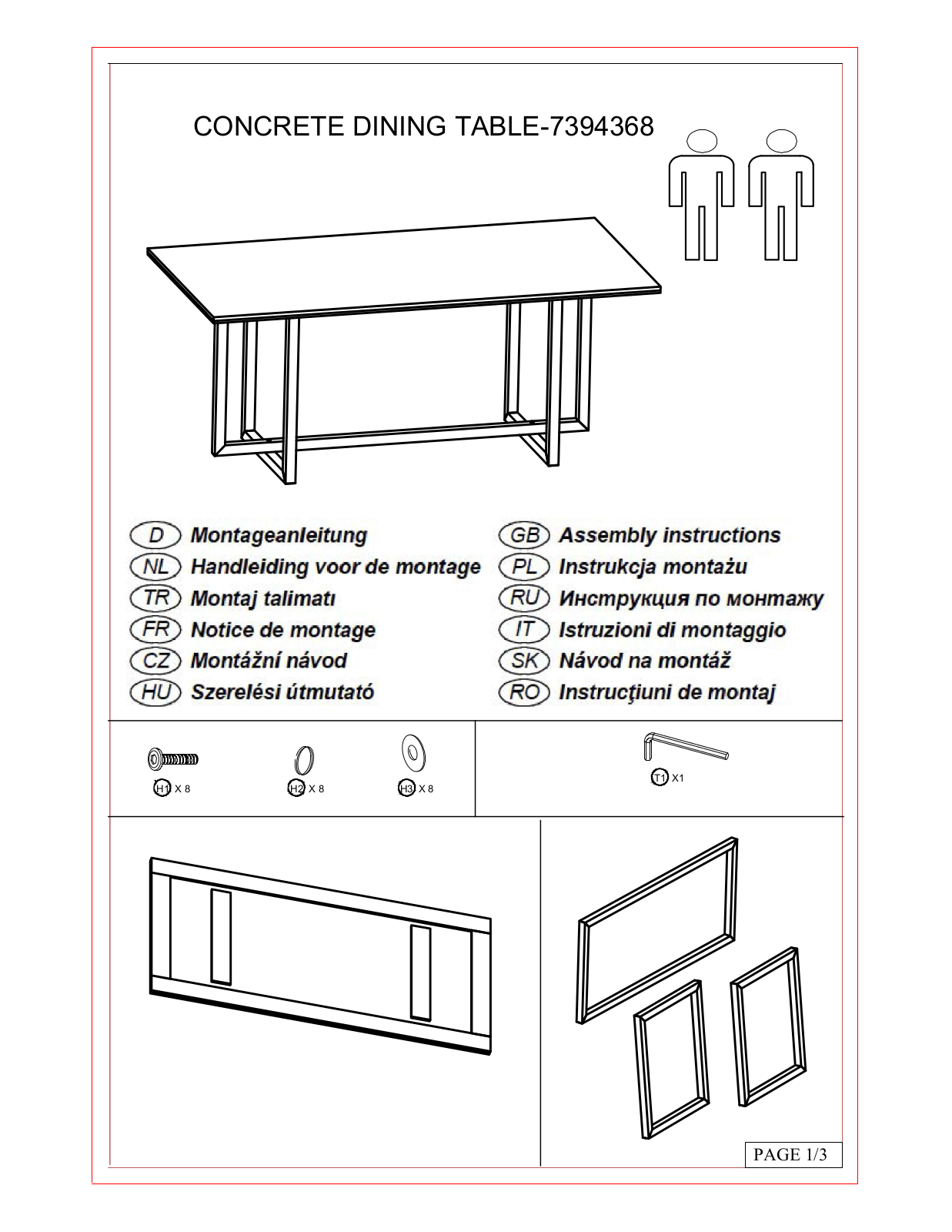 Home affaire Beton Assembly instructions