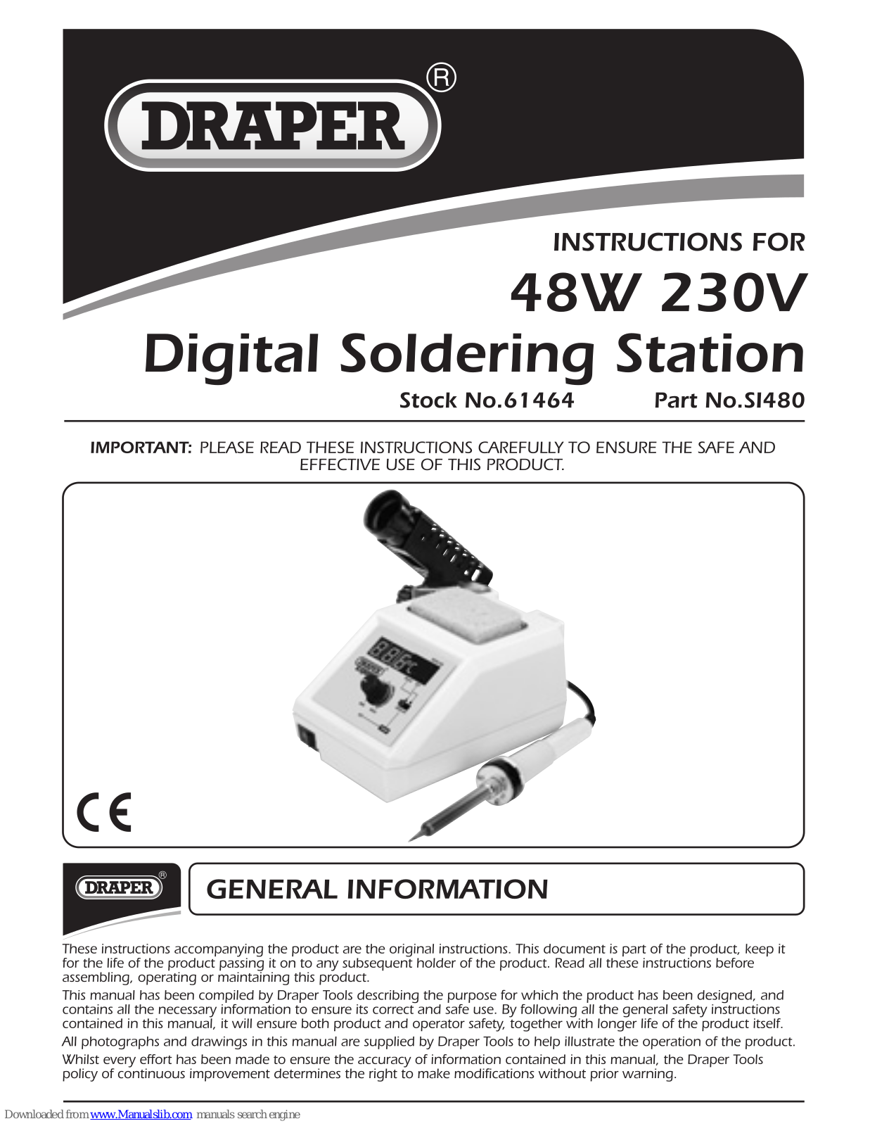 Draper SI480 Instructions Manual - ManualMachine.com