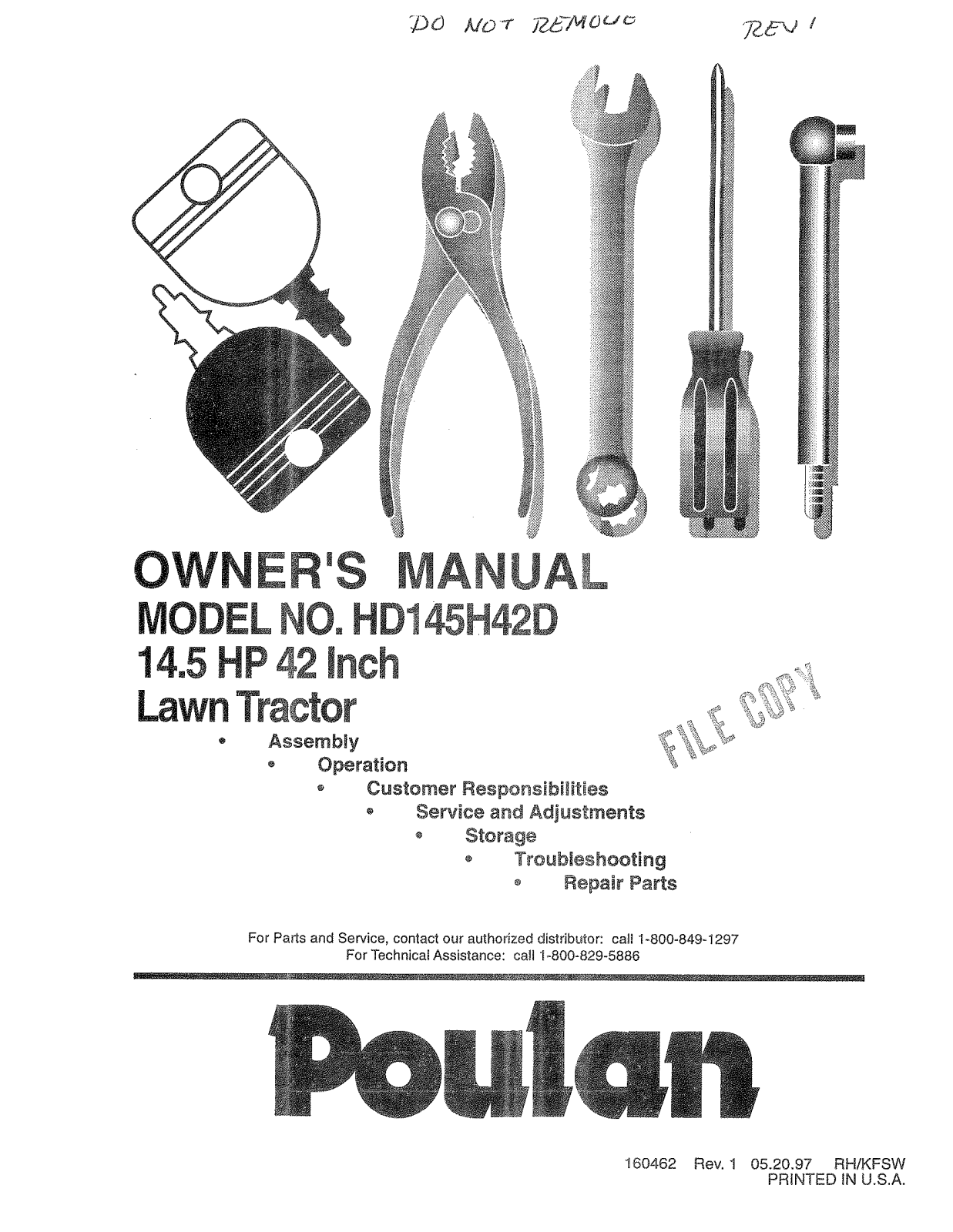 Poulan HD145H42D User Manual