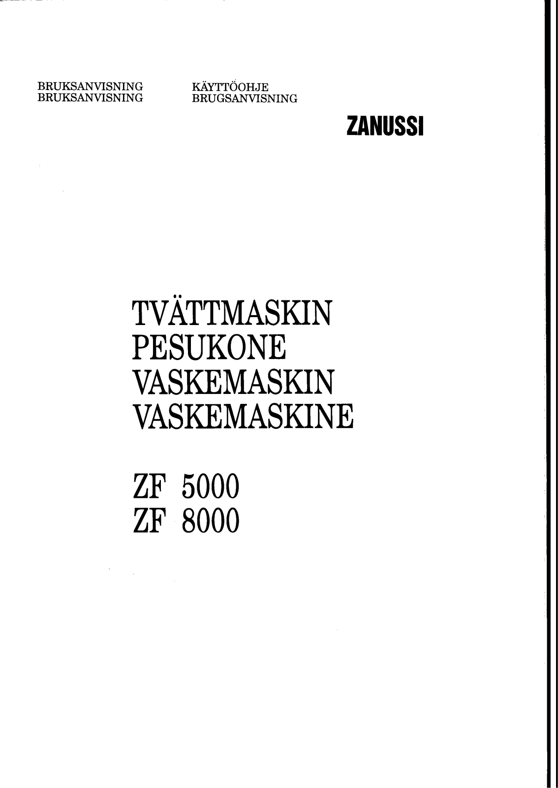 Zanussi ZF8000 User Manual