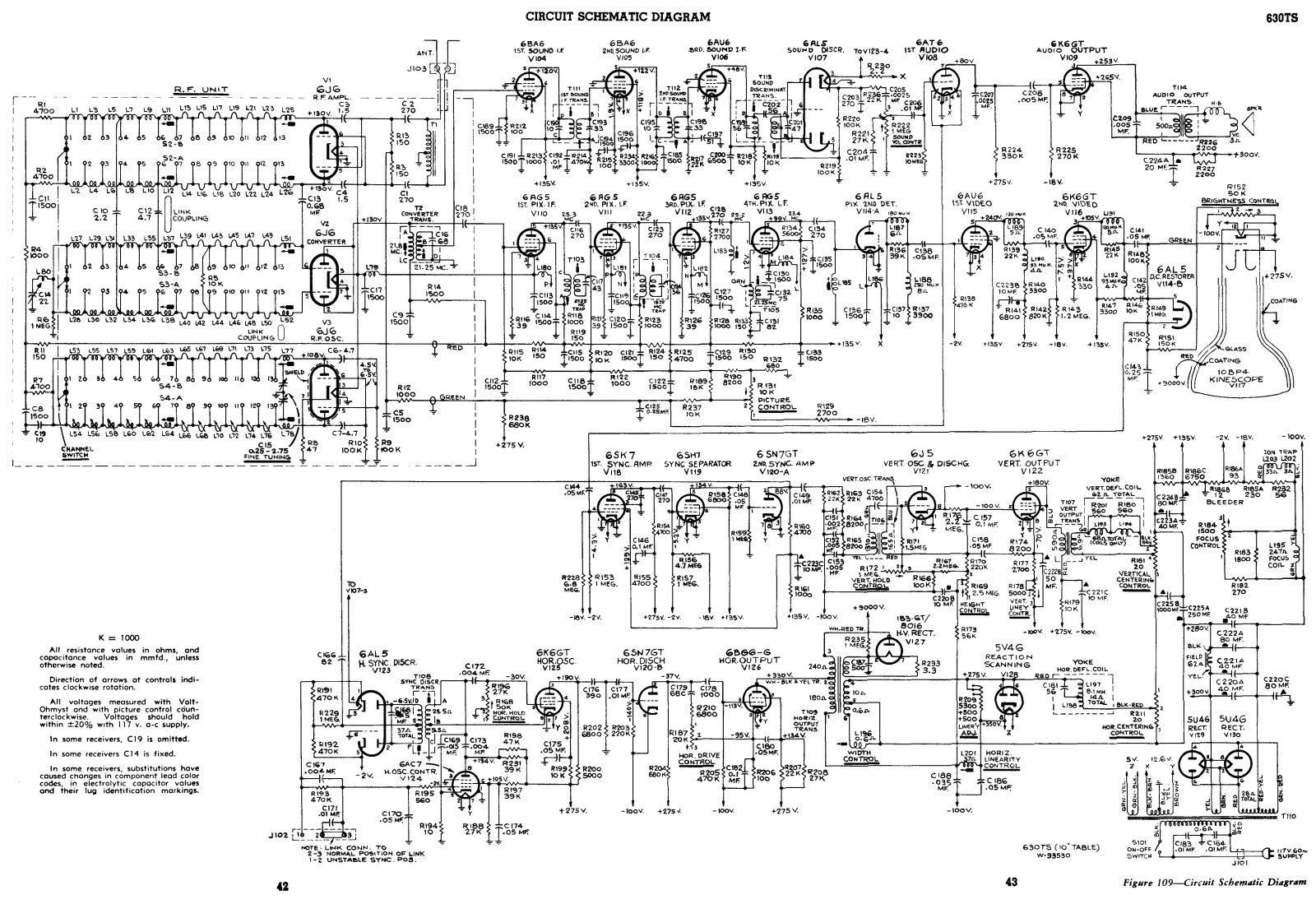 RCA 630ts schematic