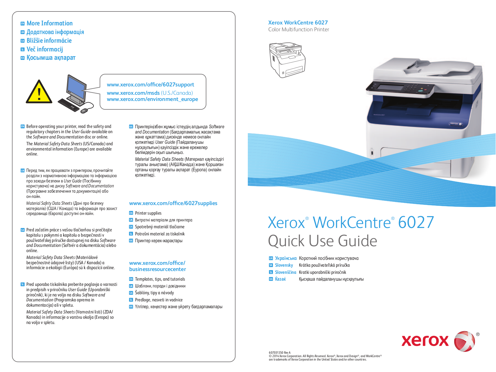 Xerox WorkCentre 6027 User Guide