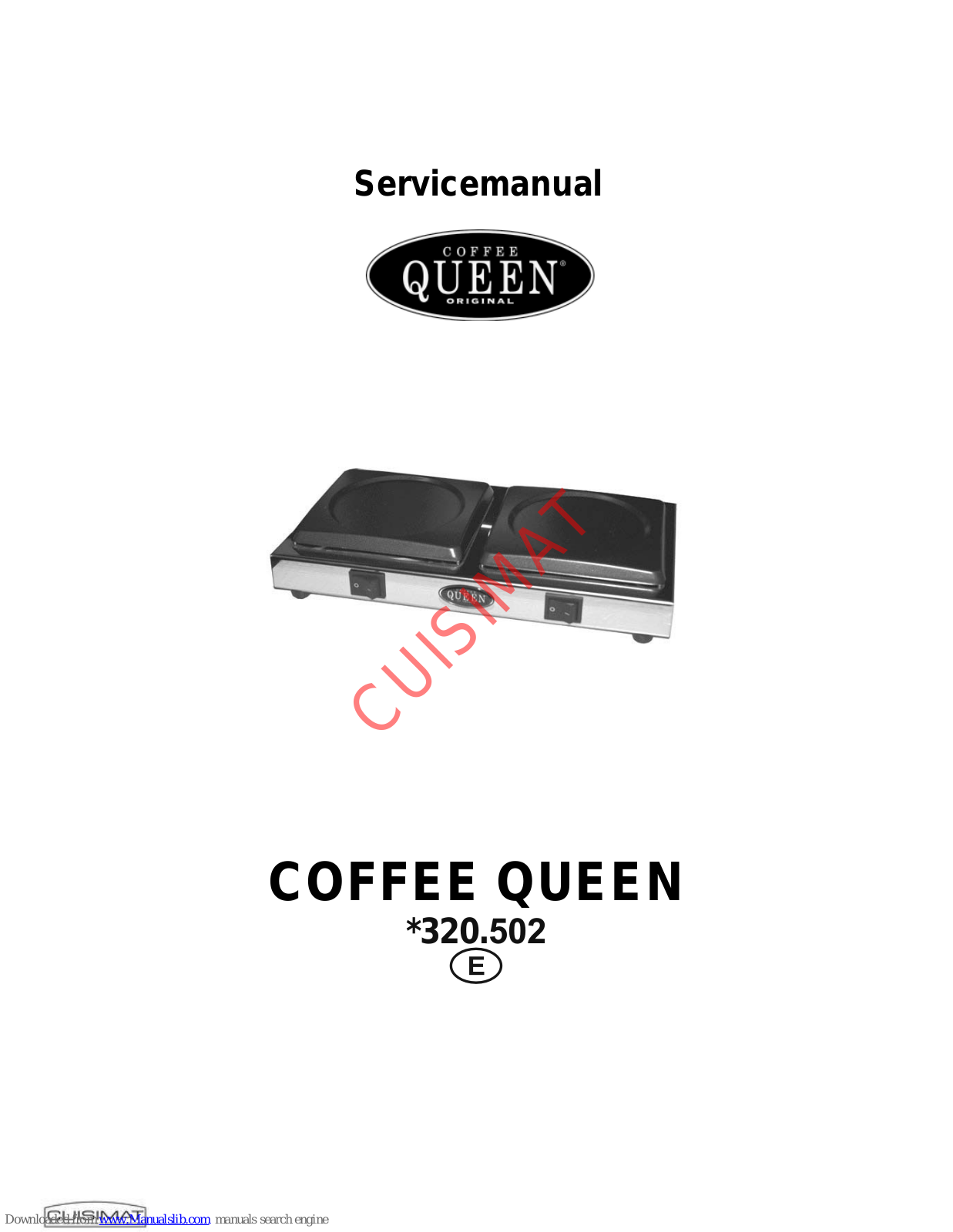 Coffee Queen series 320.502 Service Manual