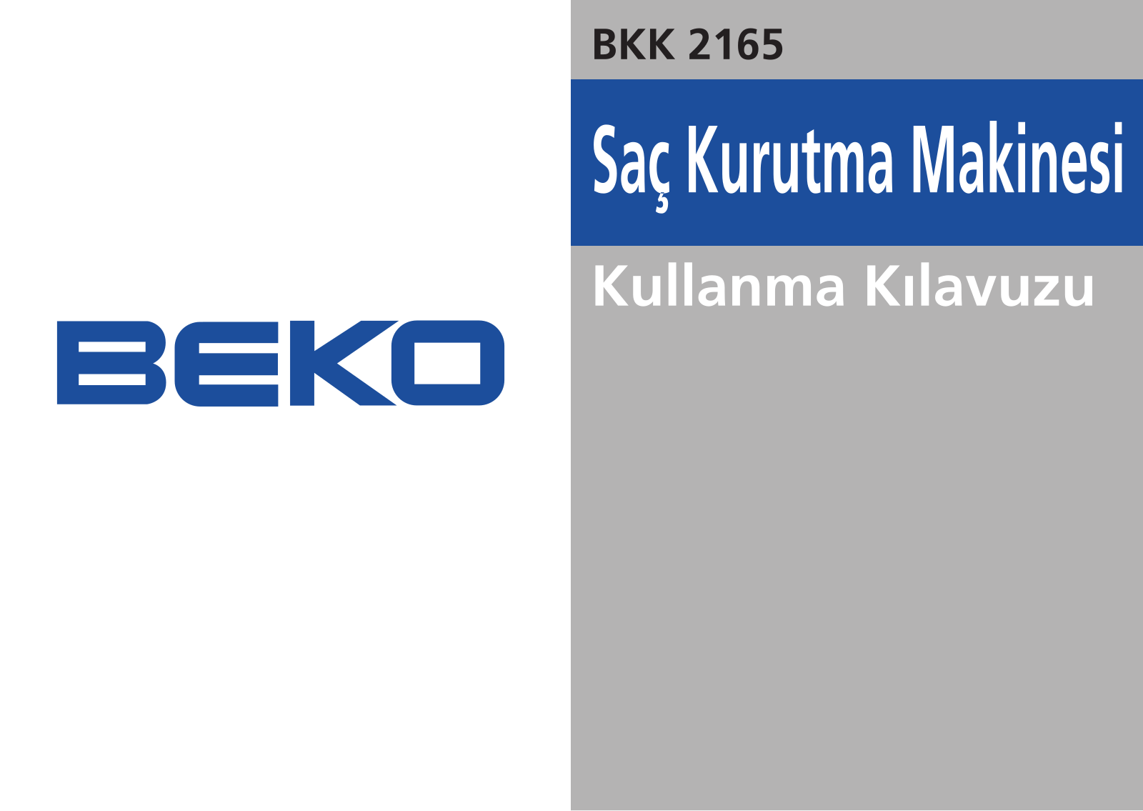 Beko BKK 2165 User Manual