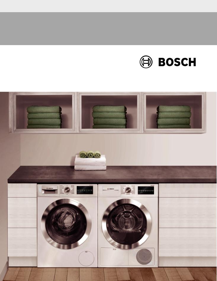 Bosch WTW87NH1UC Use and Care & Installation Instructions